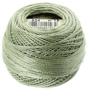 Pearl Cotton Ball Size 12 - 524 (Very Light Fern Green) - DMC Embroidery Floss
