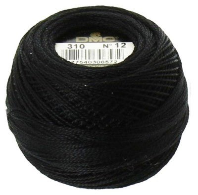 Pearl Cotton Ball Size 12 - 310 (Black) - DMC Embroidery Floss