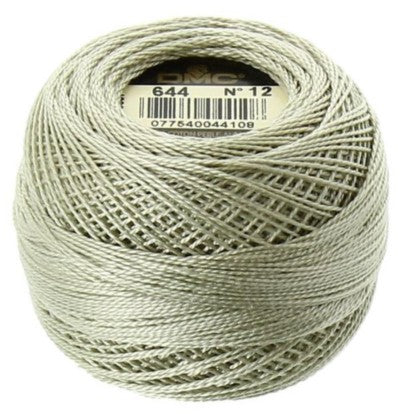 Pearl Cotton Ball Size 12 - 644 (Medium Beige Gray) - DMC Embroidery Floss