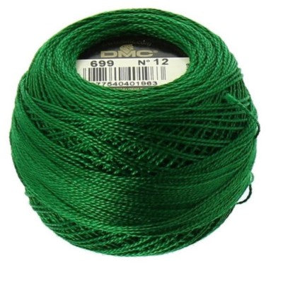 Pearl Cotton Ball Size 12 - 699 (Green) - DMC Embroidery Floss