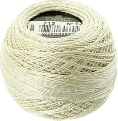 Pearl Cotton Ball Size 12 - 712 (Cream) - DMC Embroidery Floss