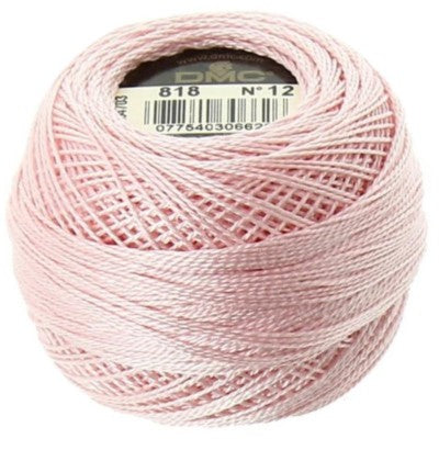 Pearl Cotton Ball Size 12 - 818 (Baby Pink) - DMC Embroidery Floss