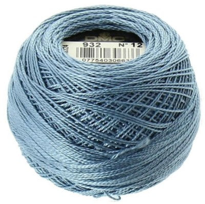 Pearl Cotton Ball Size 12 - 932 (Light Antique Blue) - DMC Embroidery Floss