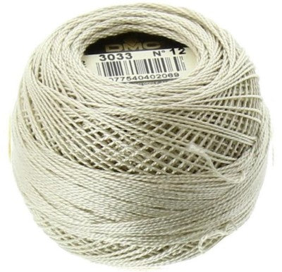 Pearl Cotton Ball Size 12 - 3033 (Very Light Mocha Brown) - DMC Embroidery Floss
