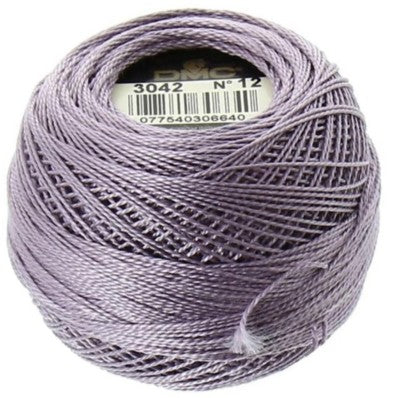 Pearl Cotton Ball Size 12 - 3042 (Light Antique Violet) - DMC Embroidery Floss