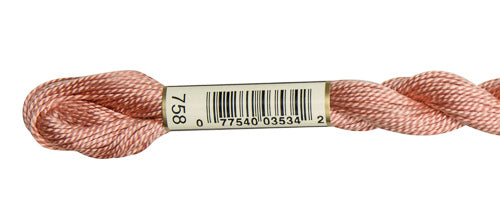Pearl Cotton Size 5 - 758 (Very Light Terra Cotta) - DMC Embroidery Floss