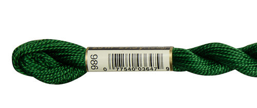 Pearl Cotton Size 5 - 986 (Very Dark Forest Green) - DMC Embroidery Floss
