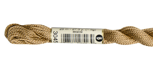 Pearl Cotton Size 5 - 3045 (Dark Yellow Beige) - DMC Embroidery Floss
