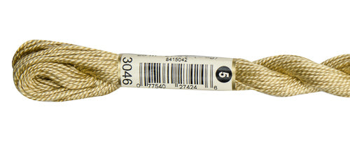 Pearl Cotton Size 5 - 3046 (Medium Yellow Beige) - DMC Embroidery Floss