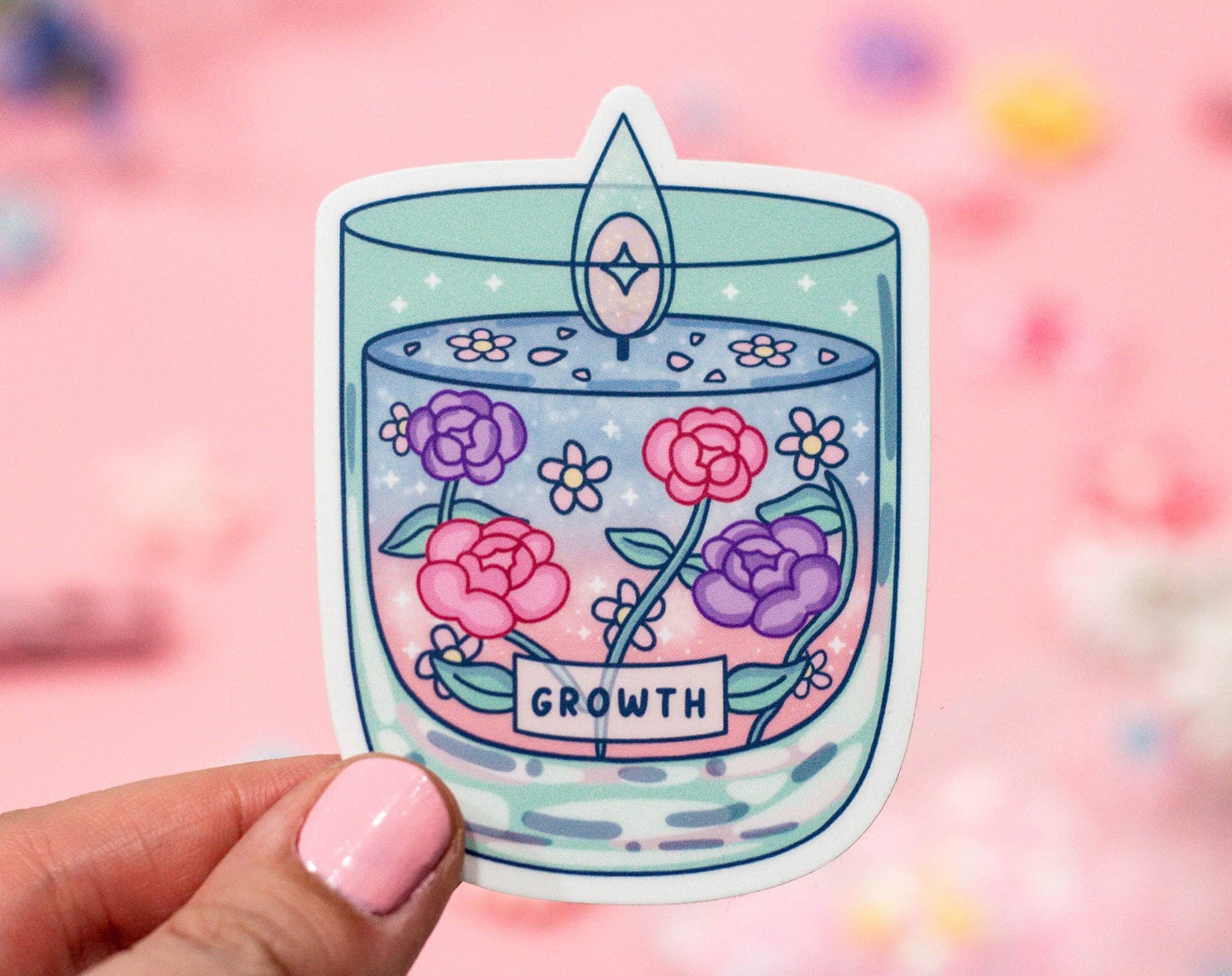 Growth Affirmation Candle Sticker - Unicorn Eclipse