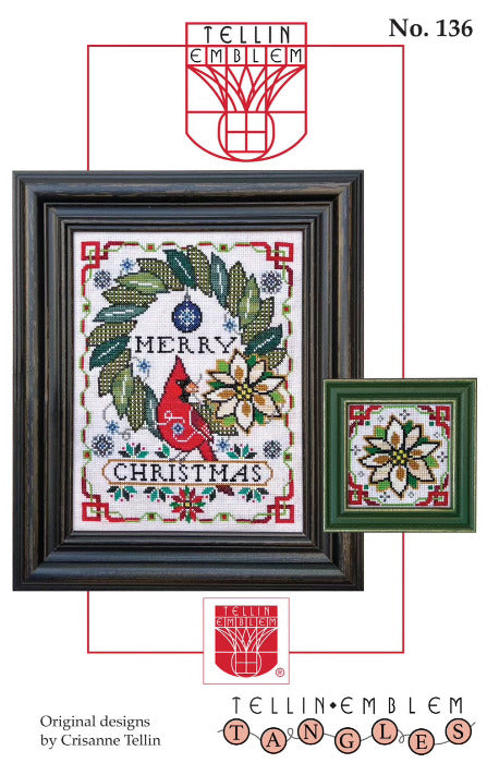 Tangled Tidings: Merry Christmas - Tellin Emblem - Cross Stitch Pattern
