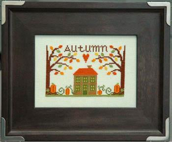 Autumn Leaves & Pumpkins - Tiny Modernist - Cross Stitch Pattern