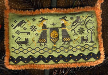 Country Spirits Collection: Witches Teaching Stitching - Homespun Elegance - Cross Stitch Pattern