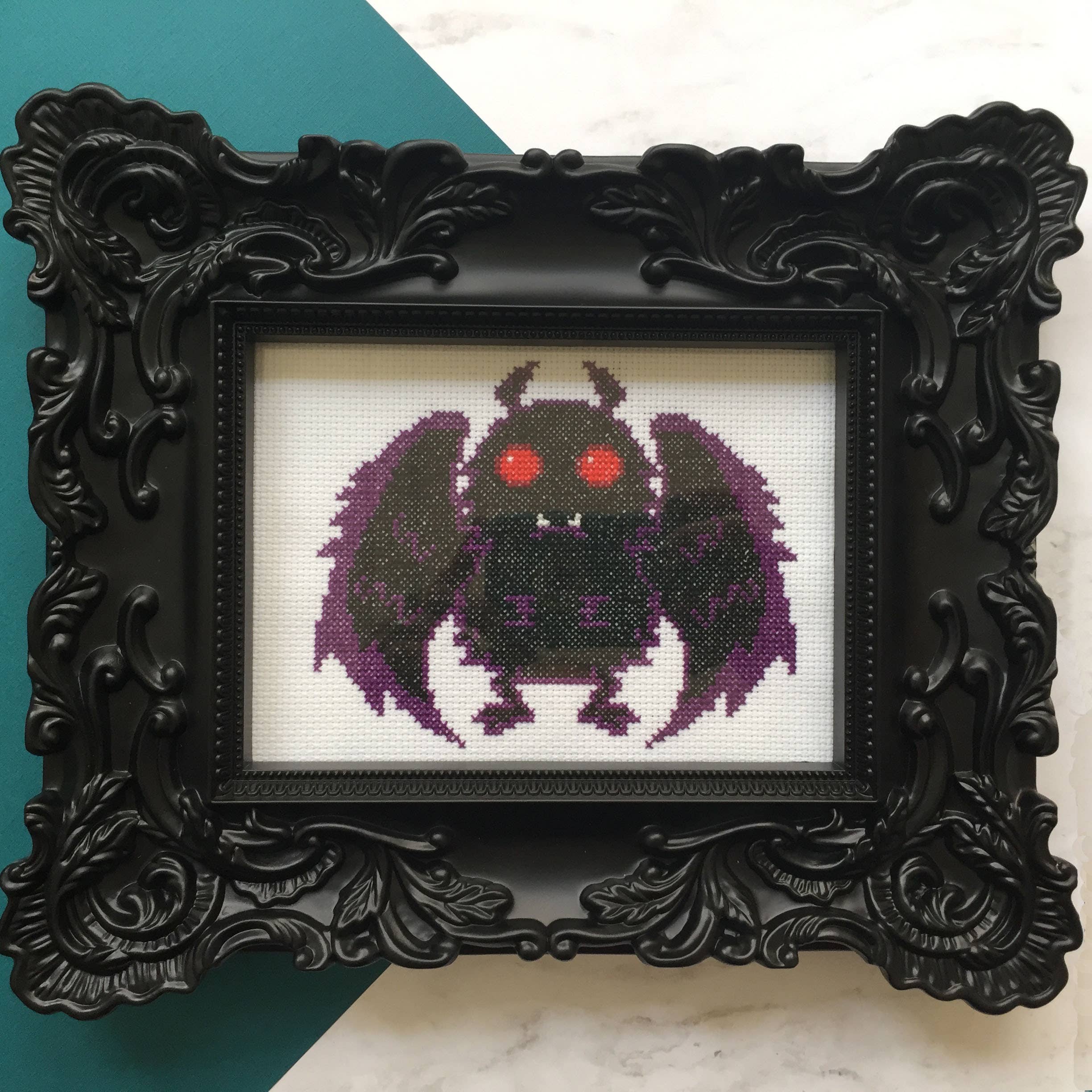 Mothman Cross Stitch Kit - Spot Colors