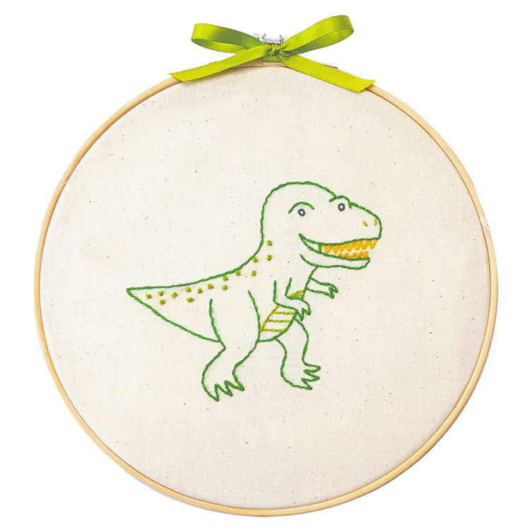 Tyranno Dino Embroidery Wall Art - Penguin & Fish - Embroidery Kit