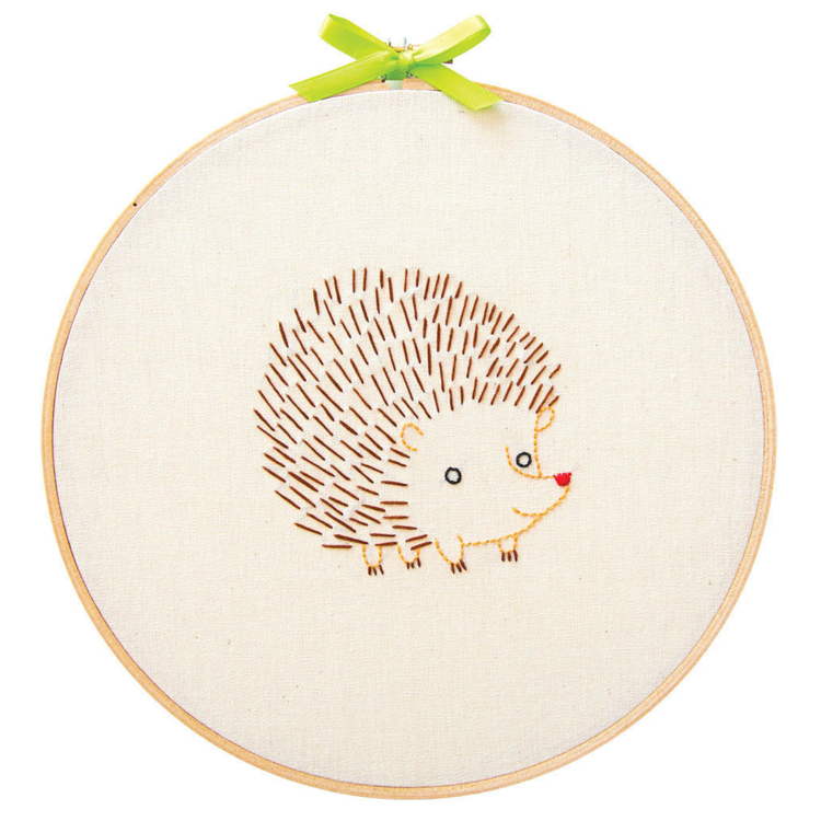 Hedgehog Embroidery Wall Art - Penguin & Fish - Embroidery Kit