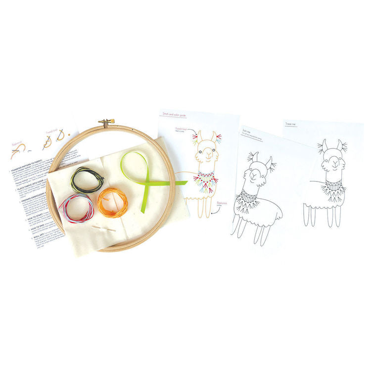Llama Embroidery Wall Art Kit - Embroidery Kit