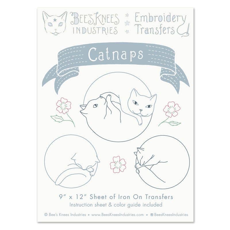 Catnaps Embroidery Transfer - Bee's Knees Industries