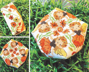 October Pixie Biscornu (2019 Biscornu of the Month #10) - Tiny Modernist - Cross Stitch Pattern
