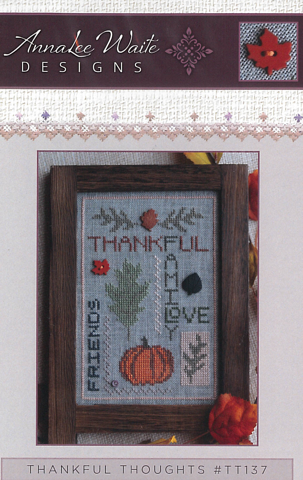 Thankful Thoughts - AnnaLee Waite Designs - Cross Stitch Pattern