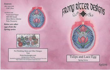 Tulips and Lace Egg - Frony Ritter Designs - Cross Stitch Pattern