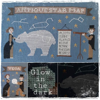 Antique Star Map and Vega - Fairy Wool in the Wood - Cross Stitch Pattern