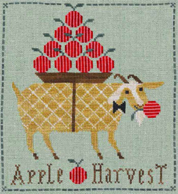 Giddy Goat Apple Harvest - Artful Offerings - Cross Stitch Pattern