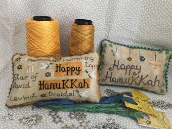Happy Hanukkah Pillows - Romy's Creations - Cross Stitch Pattern
