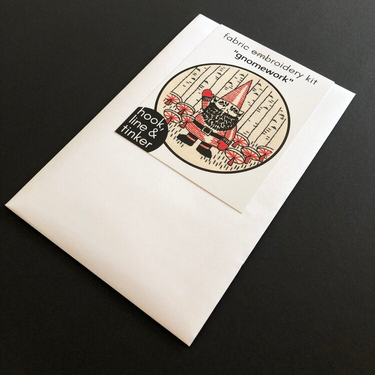 Gnomework Embroidery Kit - Hook, Line & Tinker