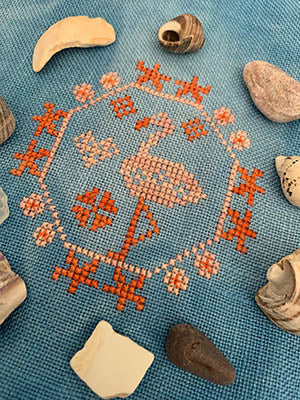 Flamingo (Quirky Quaker) - Darling & Whimsy Designs - Cross Stitch Pattern