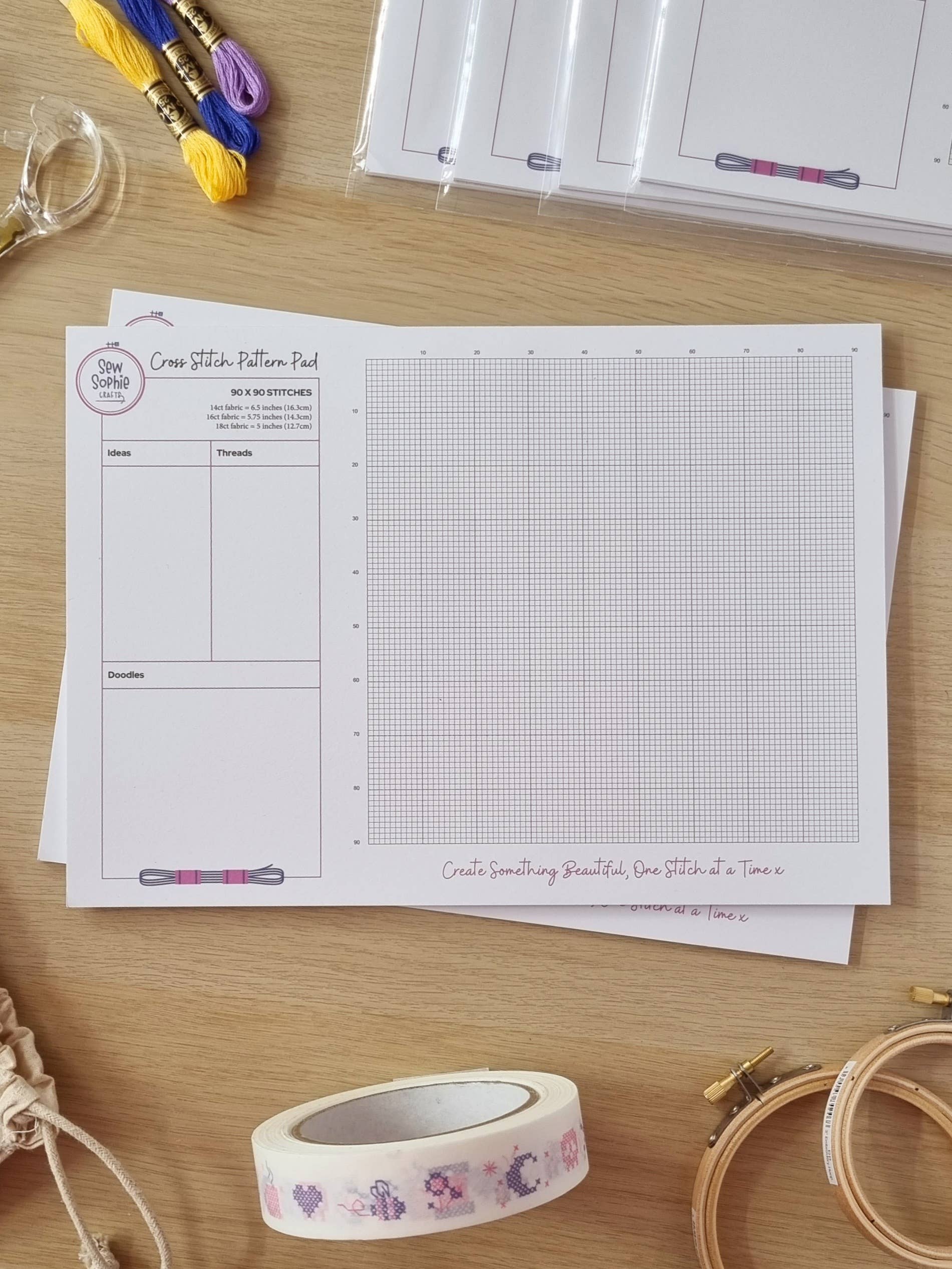 A4 Cross Stitch Pattern Pad - Sew Sophie Crafts