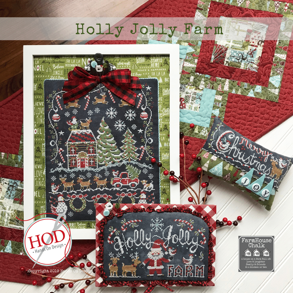 Holly Jolly Farm (Christmas at the Farmhouse #4) - Hands On Design - Cross Stitch Pattern