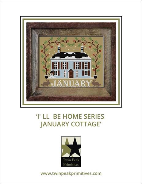I'll Be Home Series: January Cottage -  Twin Peak Primitives - Cross Stitch Pattern