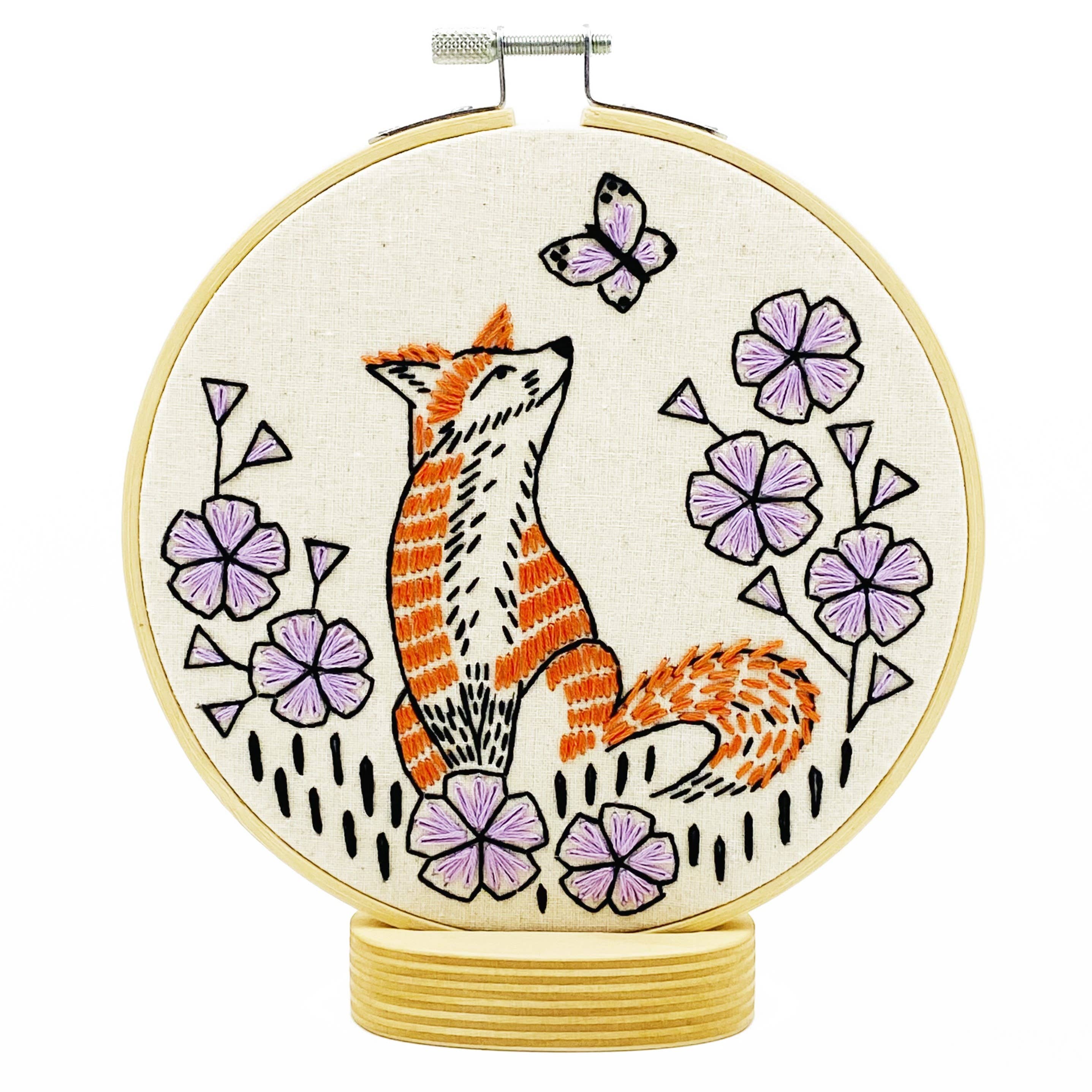 Fox in Phlox Embroidery Kit - Hook, Line, & Tinker