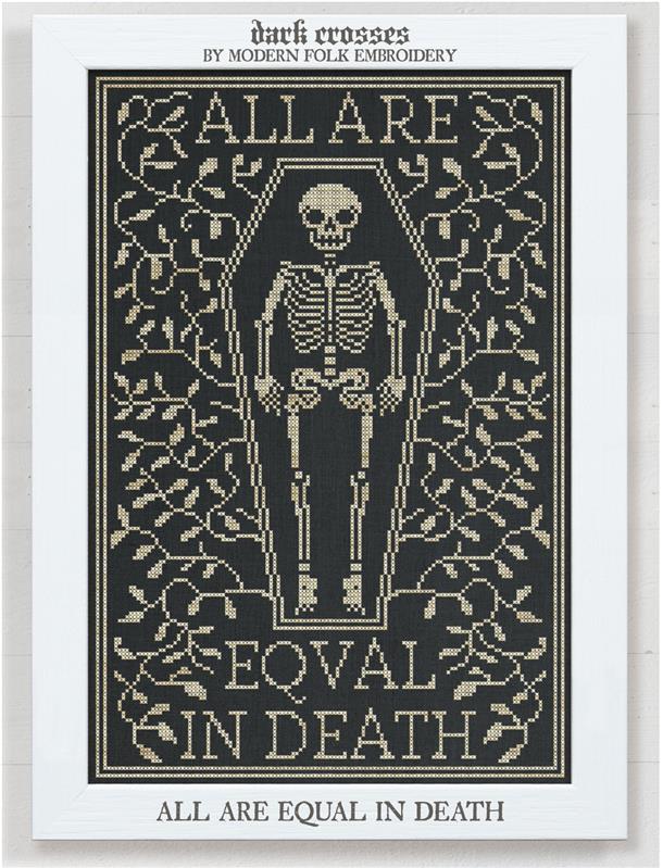 All Are Equal in Death - Modern Folk Embroidery - Cross Stitch Patterns