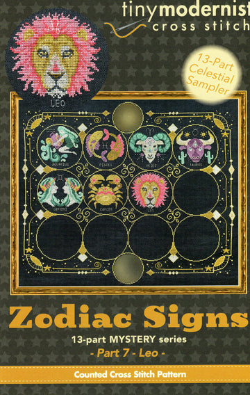 Leo (Zodiac Signs #7) - Tiny Modernist - Cross Stitch Pattern