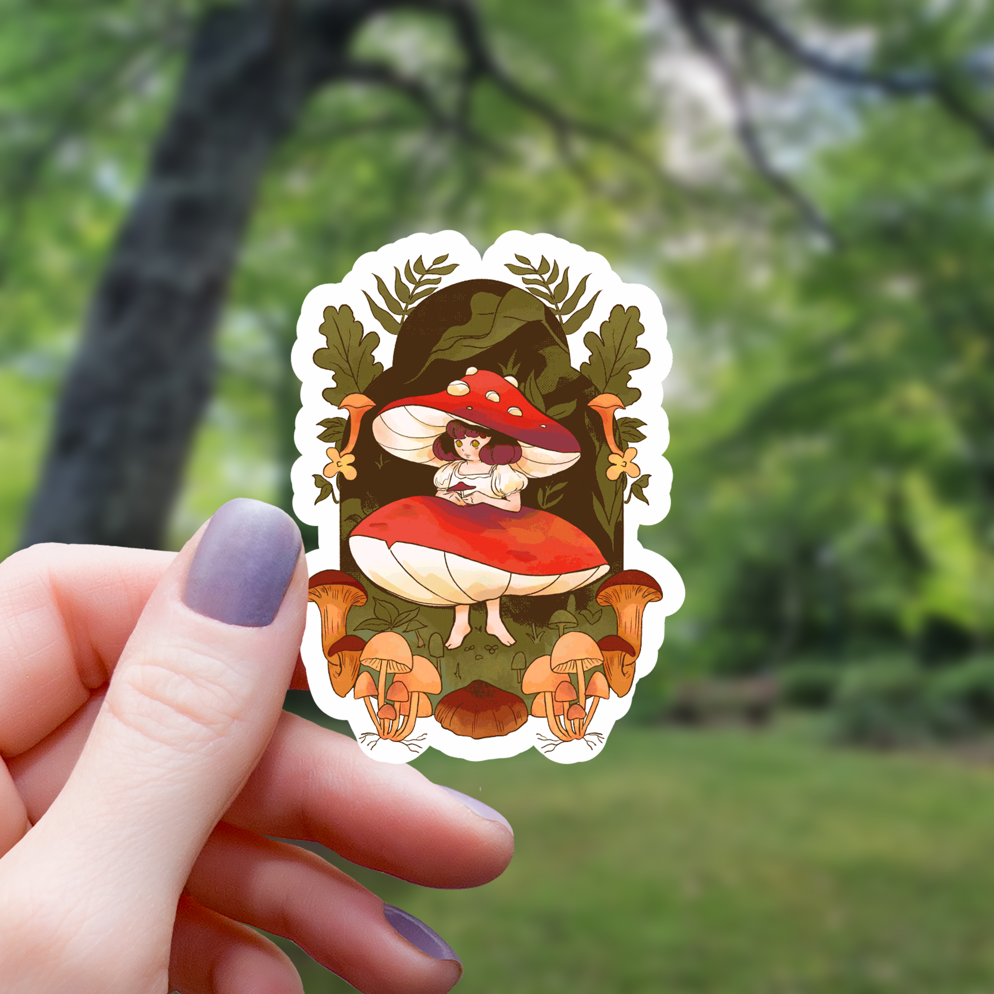Mushroom Forest Fairy Sticker - Mimic Gaming Co
