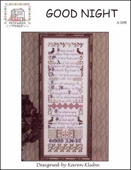 Good Night - Rosewood Manor - Cross Stitch Pattern