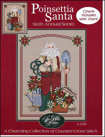 Poinsettia Santa - Sue Hillis Designs - Cross Stitch Pattern
