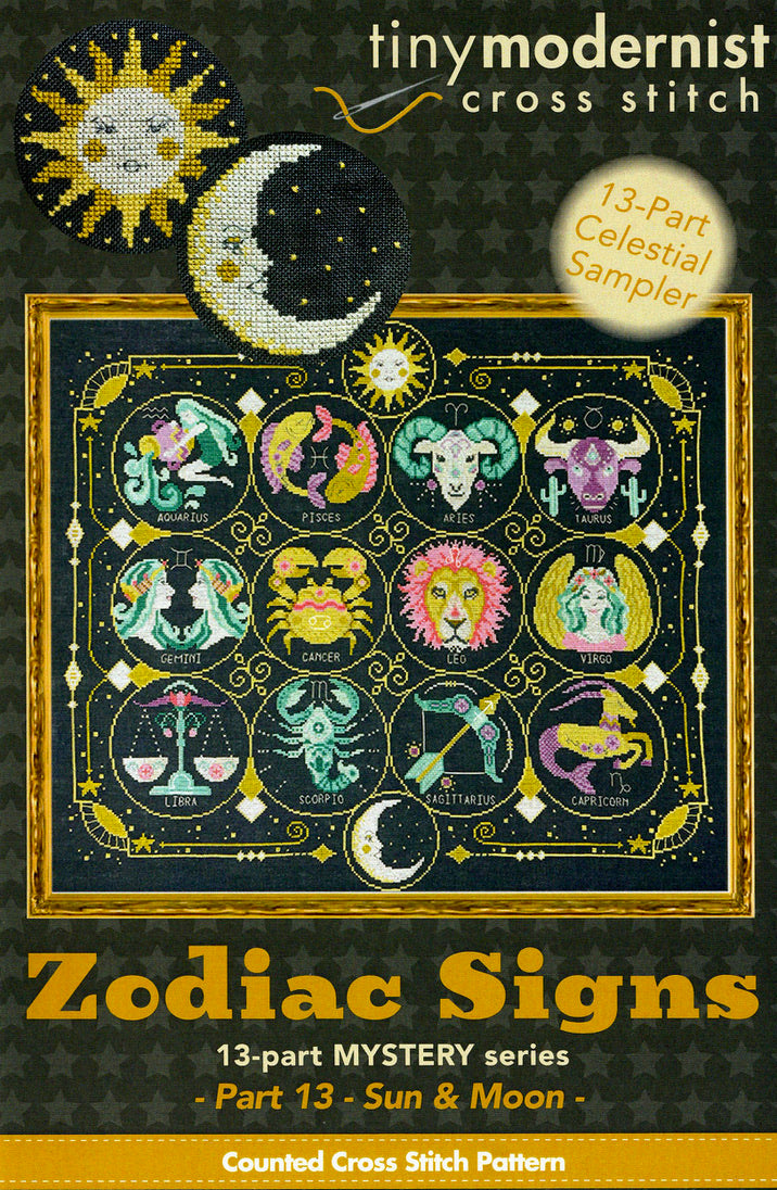 Sun & Moon (Zodiac Signs #13) - Tiny Modernist - Cross Stitch Pattern