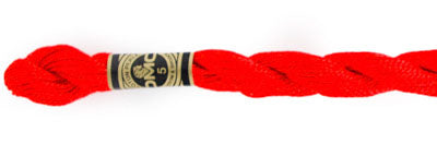 Pearl Cotton Size 5 - 606 (Bright Orange-Red) - DMC Embroidery Floss