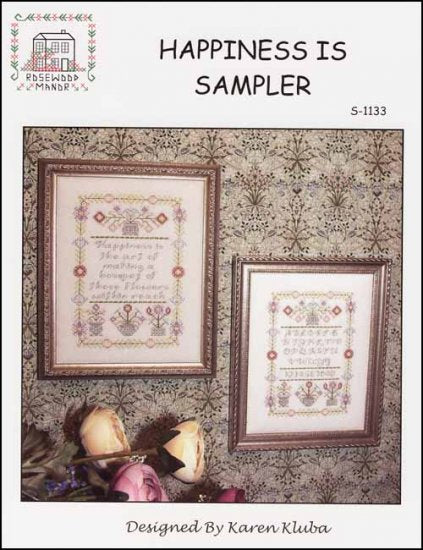 Happiness Is Sampler - Rosewood Manor - Cross Stitch Pattern