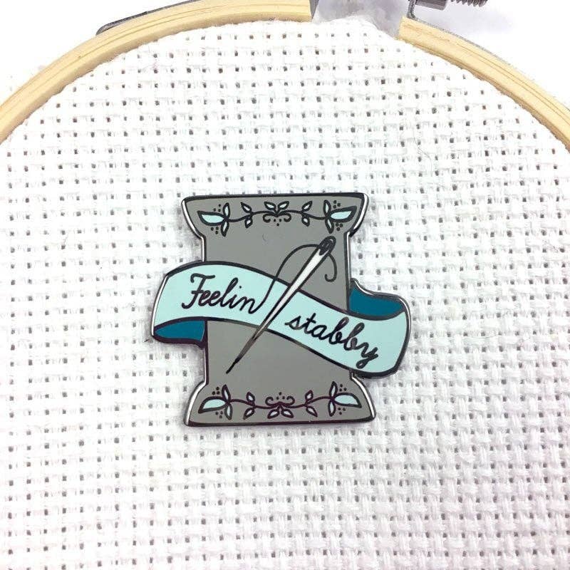 Feeling Stabby Spool Needle Minders - Snarky Crafter Designs - Cross Stitch Notions