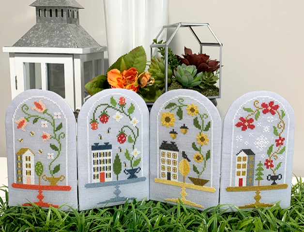Seasonal Bell Jars - Tiny Modernist - Cross Stitch Pattern