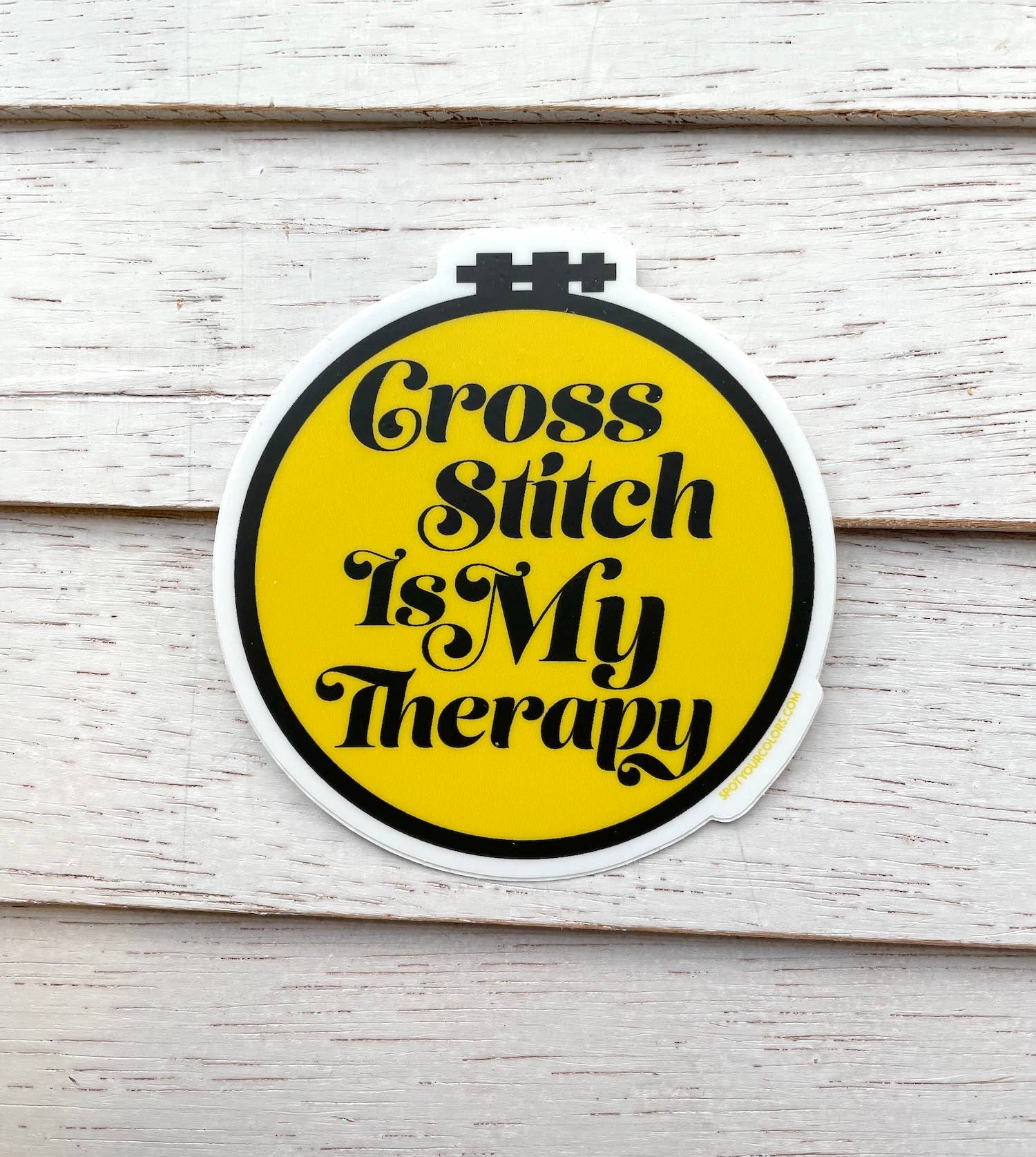 Cross Stitch Therapy Die-cut Sticker - Spot Colors