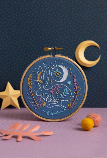 Celestial Hare Mini Embroidery Kit - Hawthorn Handmade