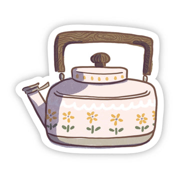 Tea Pot Floral Design Sticker - Big Moods