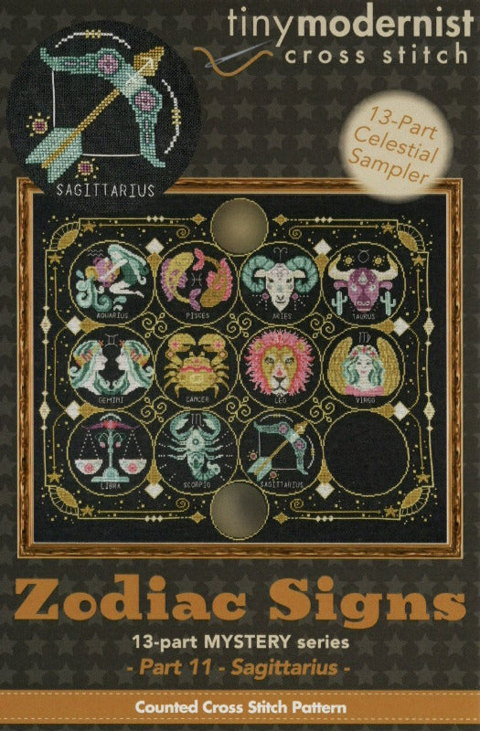 Sagittarius (Zodiac Signs #11) - Tiny Modernist - Cross Stitch Pattern