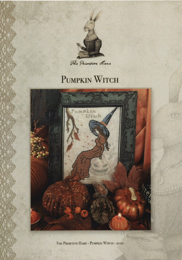 Pumpkin Witch - The Primitive Hare - Cross Stitch Patterns