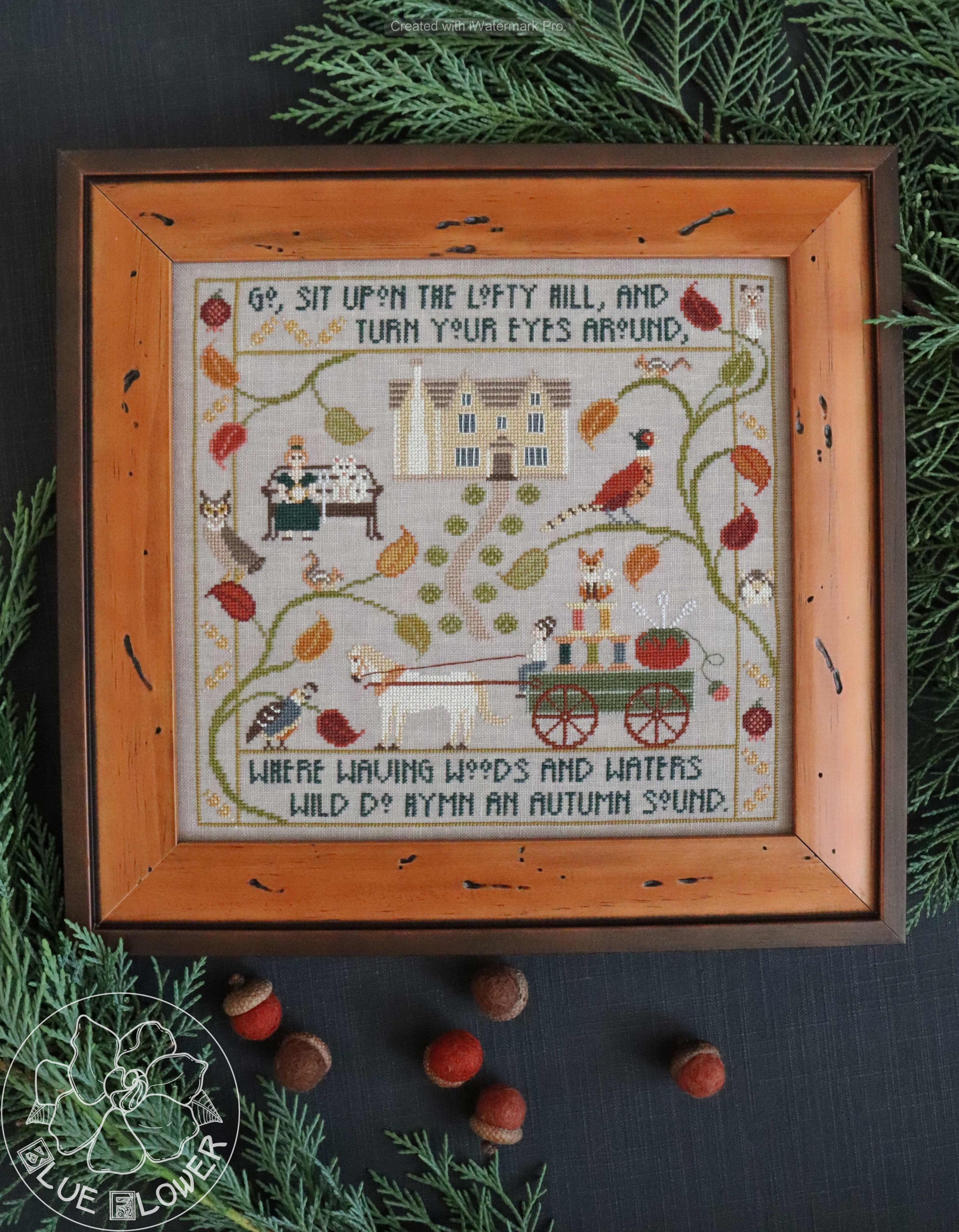 Autumn's Hymn - The Blue Flower - Cross Stitch Pattern